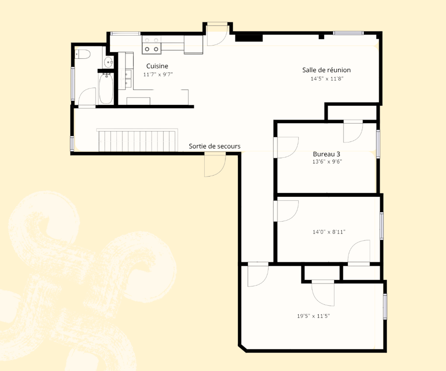 Large office for rent at Centre des Musiciens du Monde